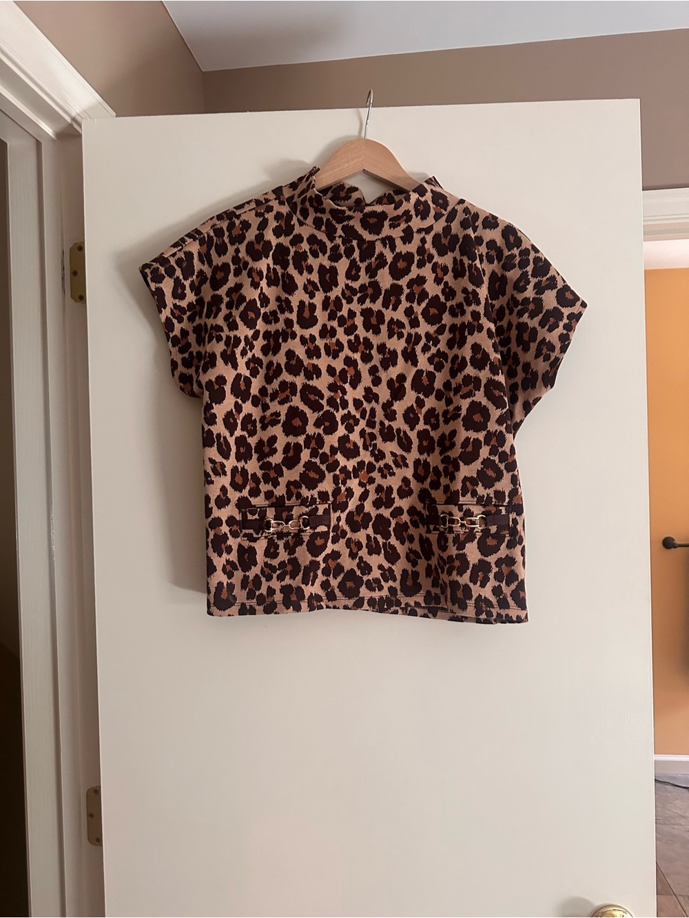 Ann Taylor Leopard Print Tee in Brown and Black